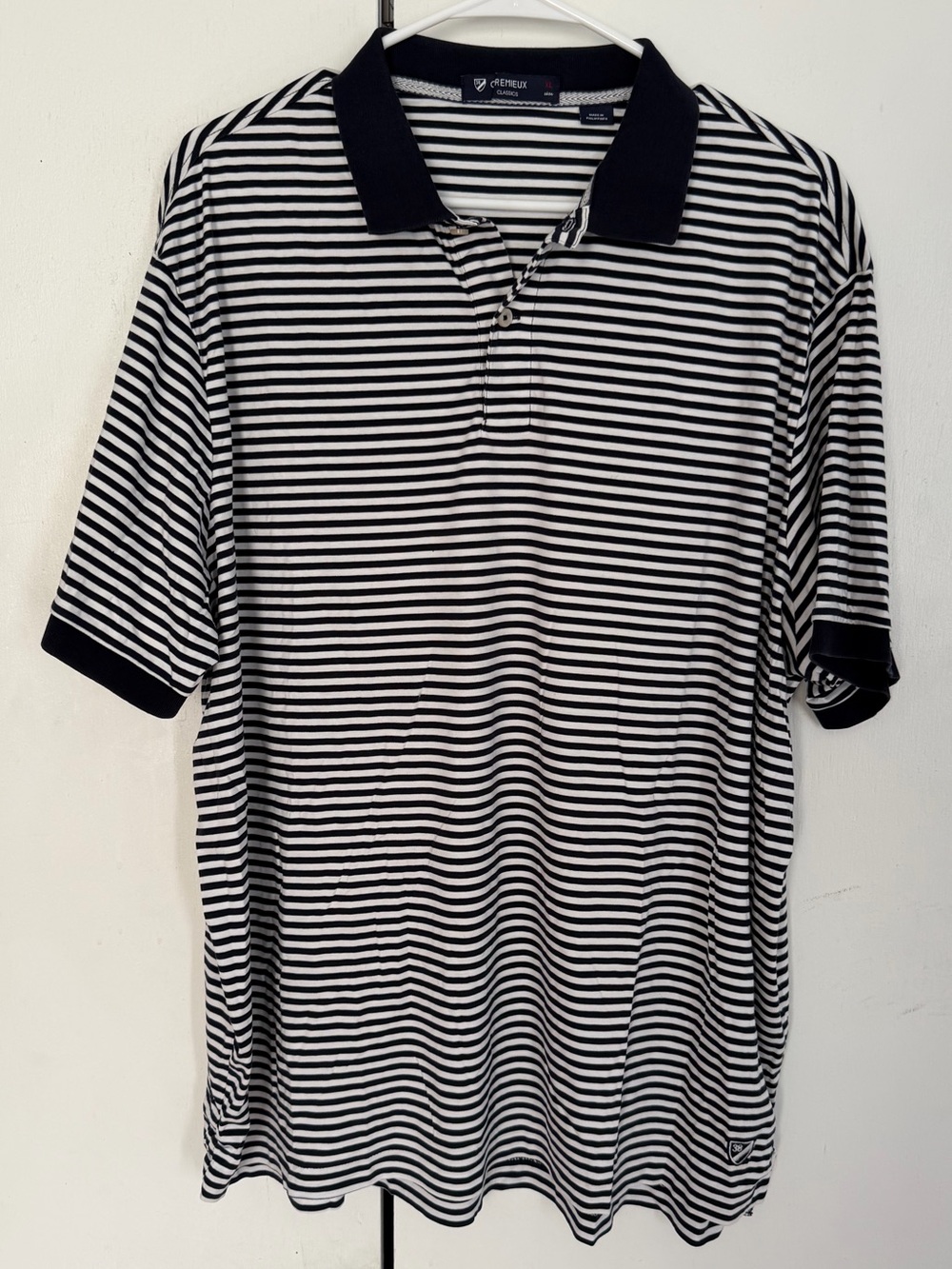 Daniel Cremieux Black & White Striped Polo Shirt P22